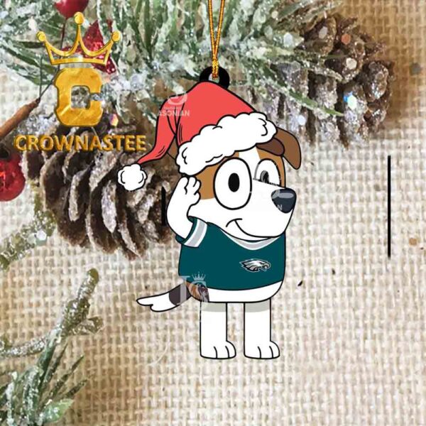 Philadelphia Eagles Christmas Bluey Jack Sport NFL Acrylic Christmas Tree Decoration Ornament