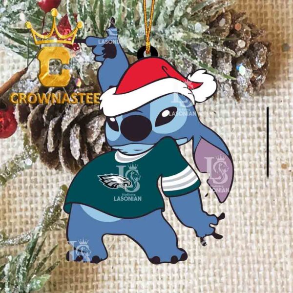 Philadelphia Eagles Disney Lilo Stitch Christmas NLF Acrylic Christmas Tree Decoration Ornament