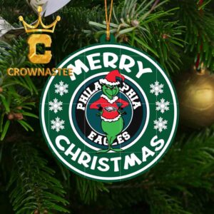 Philadelphia Eagles Grinch Merry Christmas Acrylic Christmas Tree Decoration Ornament