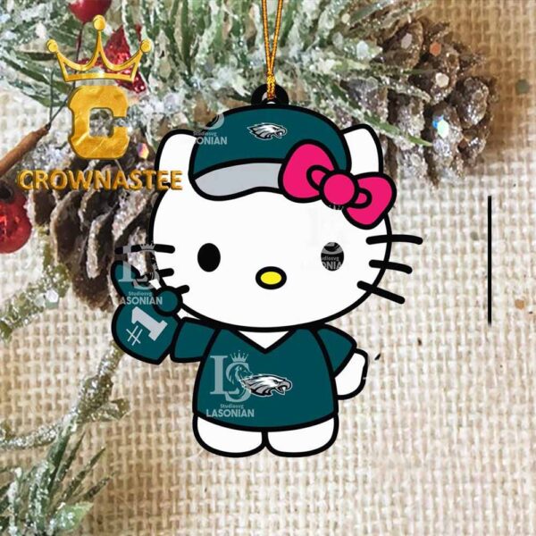 Philadelphia Eagles Hello Kitty Best Fan NFL Acrylic Christmas Tree Decoration Ornament