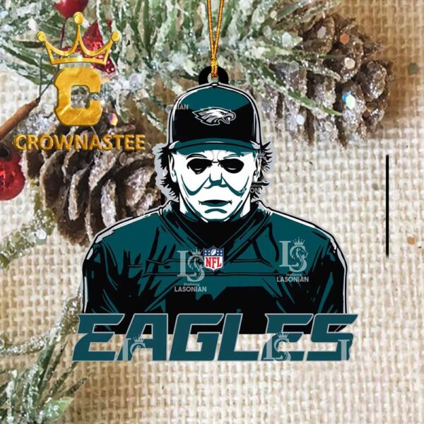 Philadelphia Eagles Michael Myers Horror Halloween NFL Acrylic Christmas Tree Decoration Ornament
