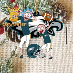Philadelphia Eagles Rick And Morty NFL Acrylic Christmas Tree Decoration Ornament