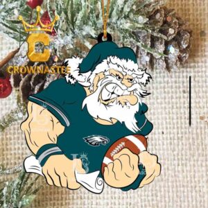 Philadelphia Eagles Santa Claus Angry NFL Acrylic Christmas Tree Decoration Ornament
