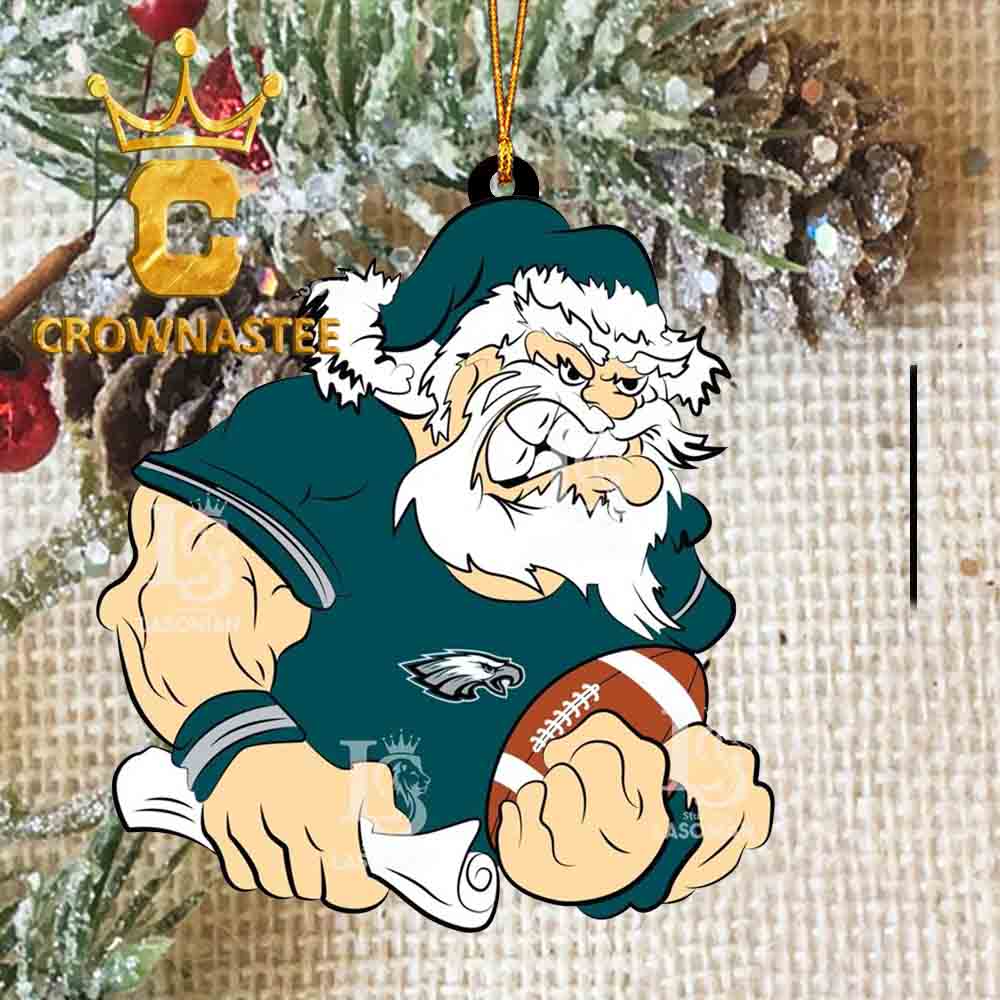 Philadelphia Eagles Santa Claus Angry NFL Acrylic Christmas Tree Decoration Ornament Philadelphia Eagles Santa Claus Angry NFL Acrylic Christmas Tree Decoration Ornament