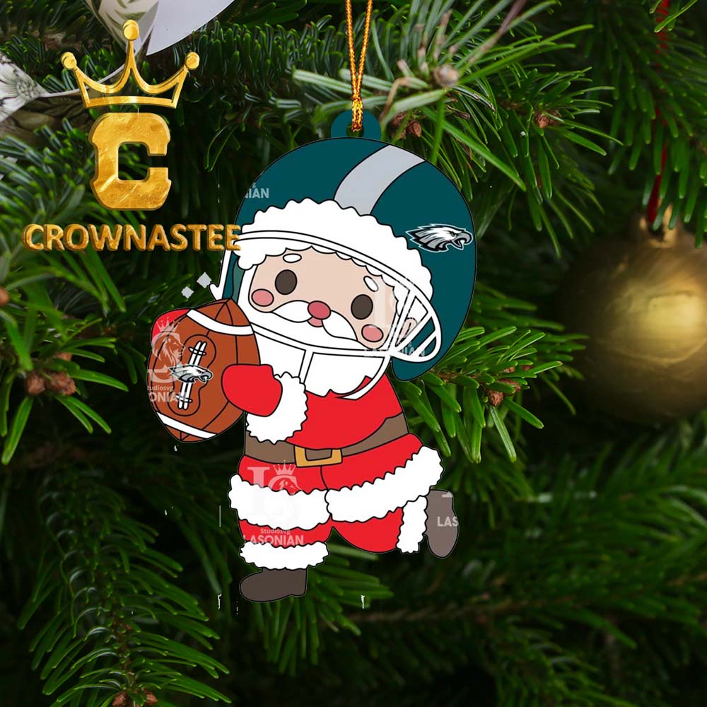Philadelphia Eagles Santa Claus Cute NFL Acrylic Christmas Tree Decoration Ornament Philadelphia Eagles Santa Claus Cute NFL Acrylic Christmas Tree Decoration Ornament