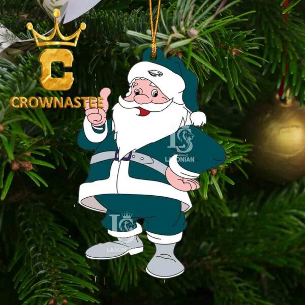 Philadelphia Eagles Santa Claus NFL Acrylic Christmas Tree Decoration Ornament