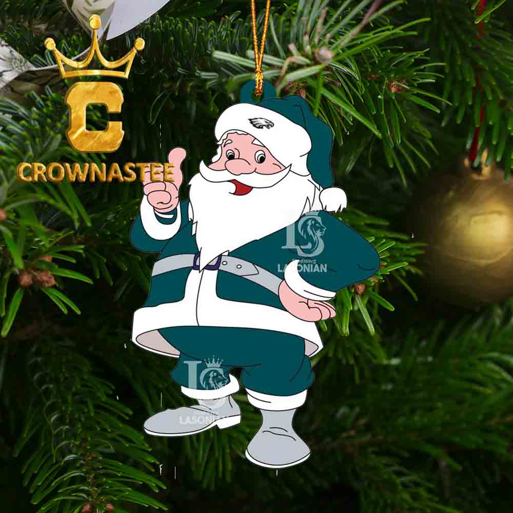 Philadelphia Eagles Santa Claus NFL Acrylic Christmas Tree Decoration Ornament Philadelphia Eagles Santa Claus NFL Acrylic Christmas Tree Decoration Ornament