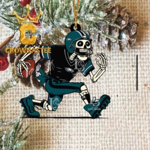 Philadelphia Eagles Skeleton Football NFL Acrylic Christmas Tree Decoration Ornament