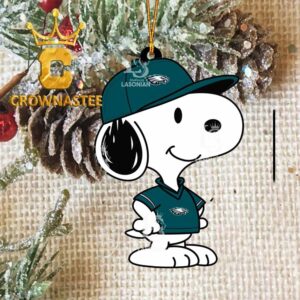 Philadelphia Eagles Snoopy Football NFL Acrylic Christmas Tree Decoration Ornament