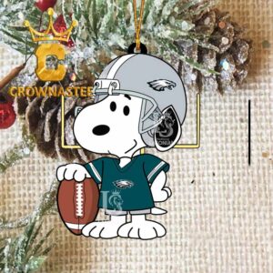 Philadelphia Eagles Snoopy Player Football NFL Acrylic Christmas Tree Decoration Ornament