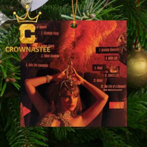 Taylor Swift The Life Of A Showgirl Album Cover Tracklist Acrylic Christmas Tree Decoration Ornament