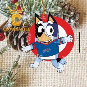 Buffalo Bills Bandit Heeler Rugby NFL Acrylic Christmas Tree Decoration Ornament