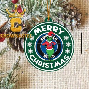 Buffalo Bills Grinch Merry Christmas NFL Acrylic Christmas Tree Decoration Ornament