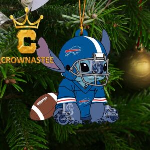 Buffalo Bills Stitch With A Football NFL Acrylic Christmas Tree Decoration Ornament