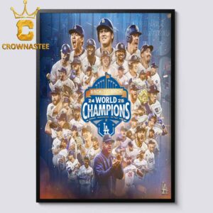 Los Angeles Dodgers 2025 MLB World Series Champions Back To Back Wall Decor Poster Canvas Crown