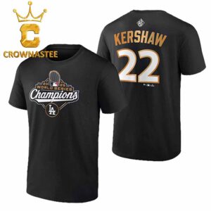 Los Angeles Dodgers Clayton Kershaw 2025 MLB World Series Champions Big And Tall Name And Number Two Sided T-Shirt
