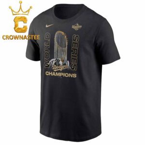 Los Angeles Dodgers Nike 2025 MLB World Series Champions Raise The Trophy T Shirt Hoodie Long Sleeve