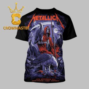 Metallica Accor Stadium Sydney 2025 Australia M72 World Tour Pop Up Exclusive All Over Print T-Shirt