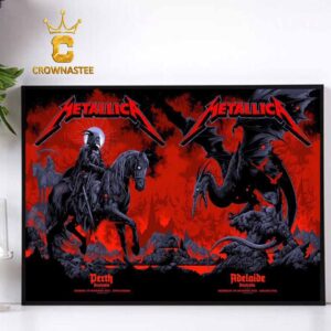 Metallica Adelaide Oval Perth 2025 Australia Pop Up Exclusive Matchup Wall Decor Poster Canvas