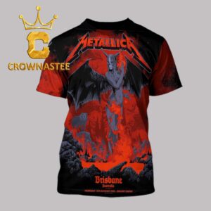 Metallica Brisbane 2025 Suncorp Stadium M72 World Tour Pop Up Exclusive All Over Print T-Shirt