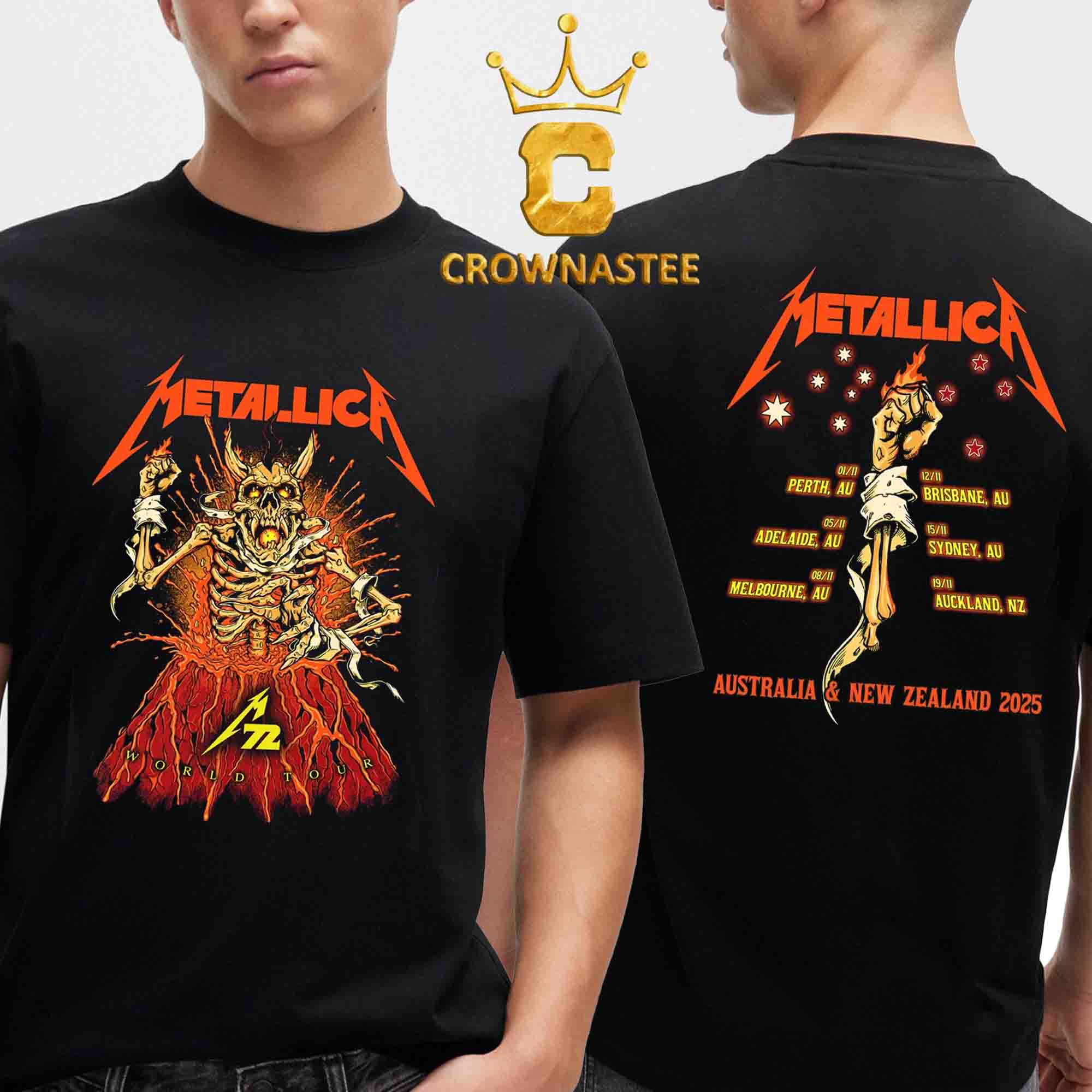 Metallica M72 AU NZ 2025 Australia New Zealand Two Sided T-Shirt