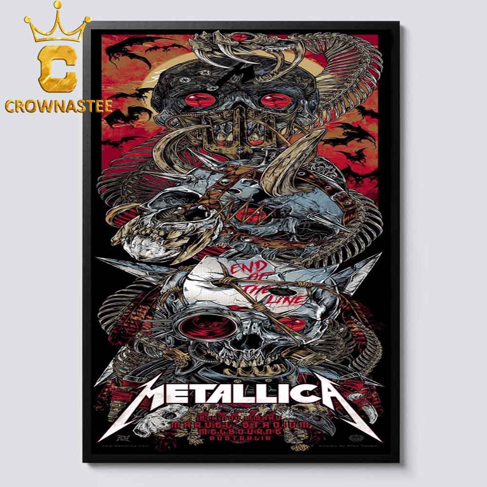 Metallica Marvel Stadium Melbourne 2025 Australia M72 World Tour November 8th Home Decor Poster Canvas Crown