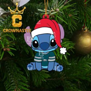 Philadelphia Eagles Stitch NFL Merry Christmas Tree Decoration Ornament