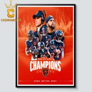 Chicago Bears 2025 Champions NFC North Division Home Decor Poster Canvas