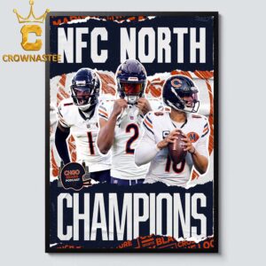 Chicago Bears NFC North Division Champions 2025 Home Decor Poster Canvas