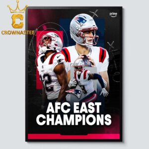 New England Patriots 2025 Champions AFC East Division Home Decor Poster Canvas