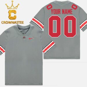 Ohio State Buckeyes Grey Personalized Custom Name Football Jersey