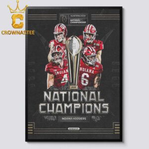 Indiana Hoosiers Football 2025 2026 National Champions College Football Playoff Home Decor Poster Canvas