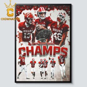 Indiana Hoosiers Football Champions 2026 Rose Bowl Home Decor Poster Canvas