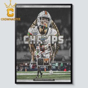 Miami Hurricanes Football 2025 Champions Goodyear Cotton Bowl Classic Home Decor Poster Canvas