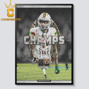 Miami Hurricanes Football 2026 Champions Fiesta Bowl Home Decor Poster Canvas