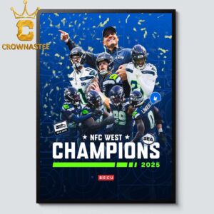 Seattle Seahawks 2025 NFC West Champions Home Decor Poster Canvas