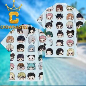 Jujutsu Kaisen Character Head Pattern Regular Hawaiian Shirt