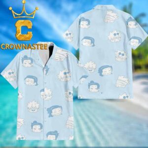 Jujutsu Kaisen Gojo Itadori Geto Suguru Head Blue Pattern Regular Hawaiian Shirt