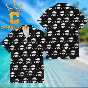 Jujutsu Kaisen Gojo Satoru Head Black White Pattern Regular Hawaiian Shirt