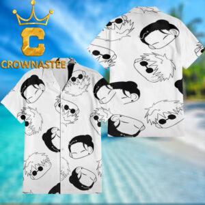 Jujutsu Kaisen Gojo Satouru Geto Suguru Black White Pattern Regular Hawaiian Shirt