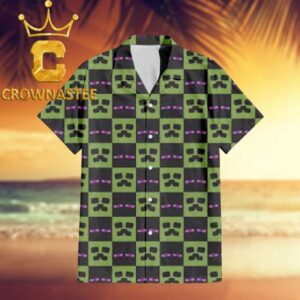 Minecraft Creeper Enderman Pattern Regular Hawaiian Shirt