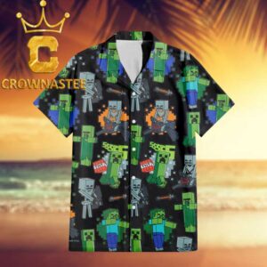 Minecraft Creeper Skeleton Zombie Regular Hawaiian Shirt