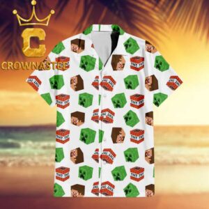 Minecraft Creeper Steve TNT Pattern Regular Hawaiian Shirt