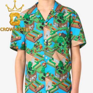 Minecraft Over World Pattern Regular Hawaiian Shirt