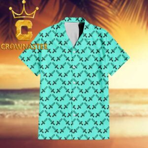 Minecraft Sword Blue Pattern Regular Hawaiian Shirt