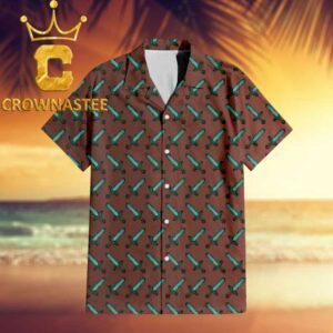 Minecraft Sword Brown Pattern Regular Hawaiian Shirt