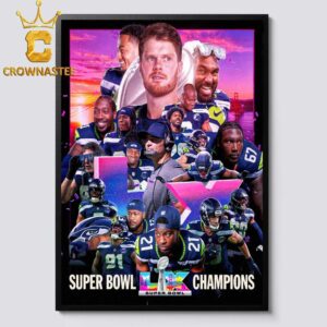 Seattle Seahawks 2025 Seasson Super Bowl LX Champions Home Decor Poster Canvas