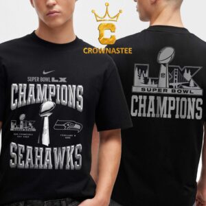 Seattle Seahawks Nike Super Bowl LX 2025 Champions Locker Room Trophy Two Sided T Shirt