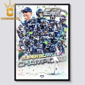 Seattle Seahawks Super Bowl LX 2025 Champions Home Decor Poster Canvas