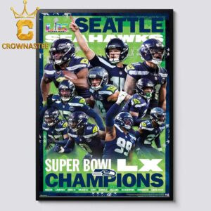 Seattle Seahawks Super Bowl LX Champions 2025 Home Decor Poster Canvas